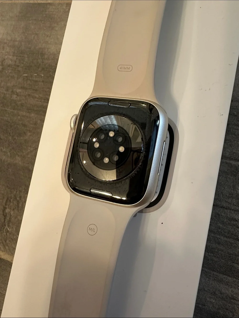 Apple Watch in Light Gray Silicone with Black Display